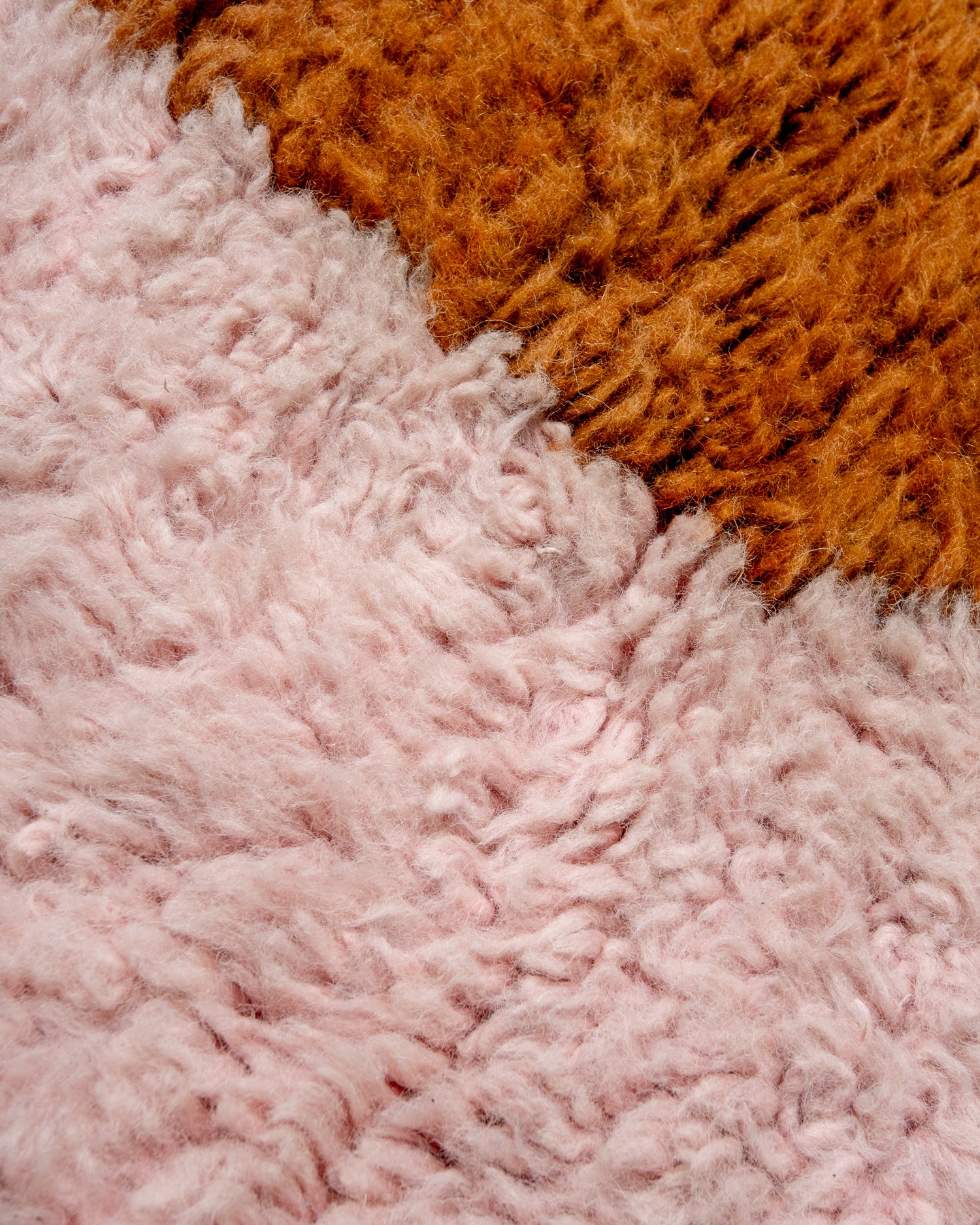 Modern, designer, handcrafted Berber rug from Morocco. Beniourain carpet with beautiful colours and patterns and fluffy wool texture.